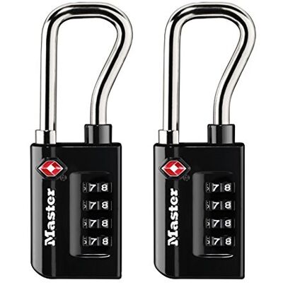 Master Lock 4696T Kombination, 2 Stück Set Ihr eigenes Zahlenschloss TSA-zugelassenes Gepäckschloss, Schwarz, 2 Pack Master Lock 4696T Kombination, 2 Stück Set Ihr eigenes Zahlenschloss TSA-zugelassenes Gepäckschloss, Schwarz, 2 Pack