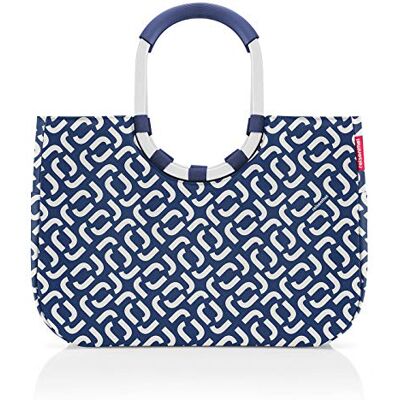 reisenthel loopshopper L in Signature Navy, silberner Rahmen – Stabile Tasche mit praktischen Fächern aus recycelten PET-Flaschen – Charmantes und wasserabweisendes Design reisenthel loopshopper L in Signature Navy, silberner Rahmen – Stabile Tasche mit praktischen Fächern aus recycelten PET-Flaschen – Charmantes und wasserabweisendes Design
