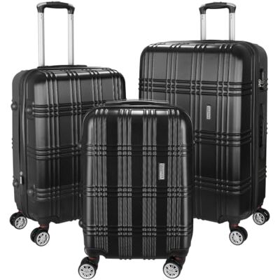 BRUBAKER 3tlg. Hartschalenkofferset Bahamas ABS Rollkoffer Schwarz Erweiterbare Hartschalen Koffer mit Zahlenschloss, 4 Rollen und Teleskopgriff Reisekoffer Kofferset inkl. Handgepäck BRUBAKER 3tlg. Hartschalenkofferset Bahamas ABS Rollkoffer Schwarz Erweiterbare Hartschalen Koffer mit Zahlenschloss, 4 Rollen und Teleskopgriff Reisekoffer Kofferset inkl. Handgepäck