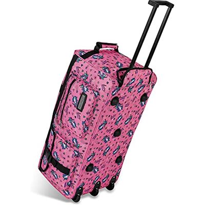 normani Reisetasche mit Rollen 80 Liter Volumen Reise-Trolley mit großem Hauptfach Weichgepäck Weekender Saunatasche Einhorn Pink XXL normani Reisetasche mit Rollen 80 Liter Volumen Reise-Trolley mit großem Hauptfach Weichgepäck Weekender Saunatasche Einhorn Pink XXL