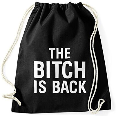 MoonWorks Turnbeutel mit Spruch The B*tch is back Schwarz unisize MoonWorks Turnbeutel mit Spruch The B*tch is back Schwarz unisize