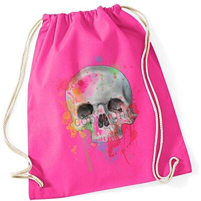 Autiga ® Totenkopf Turnbeutel Hipster Beutel Tasche Skull Neon Splatter Jutebeutel Stringbag Drawstring Pink Autiga ® Totenkopf Turnbeutel Hipster Beutel Tasche Skull Neon Splatter Jutebeutel Stringbag Drawstring Pink