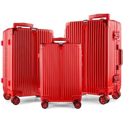 POSH Koffer Set 3-teilig Hartschale Polycarbonat mit Aluminium Rahmen Sets Reisekoffer Handgepäck 60cm, Mittelgroß 70cm, Groß 80cm Trolleys Doppeltes TSA-Schloss & 3 kofferschutzhülle POSH Koffer Set 3-teilig Hartschale Polycarbonat mit Aluminium Rahmen Sets Reisekoffer Handgepäck 60cm, Mittelgroß 70cm, Groß 80cm Trolleys Doppeltes TSA-Schloss & 3 kofferschutzhülle