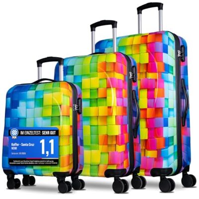 NOWI Kofferset Santa Cruz – 3-teiliges Koffer Hartschale aus ABS mit Zahlenschloss, 4 Doppelrollen, Dehnfalte, 360° drehbar, leicht & robust – Reisekoffer mit Rollen Set in Größe M, L, XL (Set) NOWI Kofferset Santa Cruz – 3-teiliges Koffer Hartschale aus ABS mit Zahlenschloss, 4 Doppelrollen, Dehnfalte, 360° drehbar, leicht & robust – Reisekoffer mit Rollen Set in Größe M, L, XL (Set)