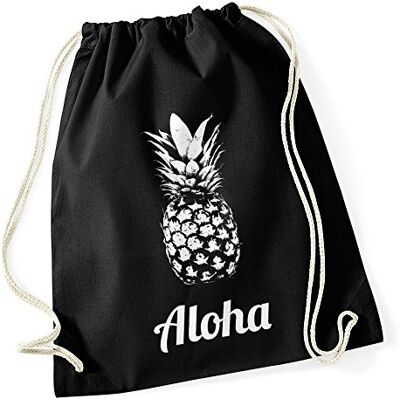 Autiga Turnbeutel Hipster Beutel Tasche Aloha Ananas Jutebeutel Stringbag Baumwollbeutel Drawstring Schwarz Autiga Turnbeutel Hipster Beutel Tasche Aloha Ananas Jutebeutel Stringbag Baumwollbeutel Drawstring Schwarz