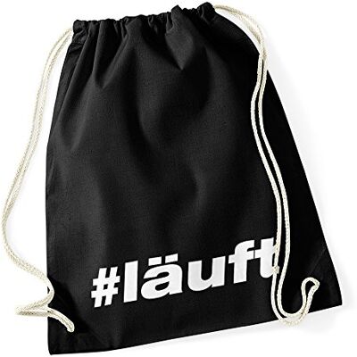 Autiga Turnbeutel #läuft Hashtag Hipster Beutel Tasche Baumwolle Gymbag Schwarz Autiga Turnbeutel #läuft Hashtag Hipster Beutel Tasche Baumwolle Gymbag Schwarz