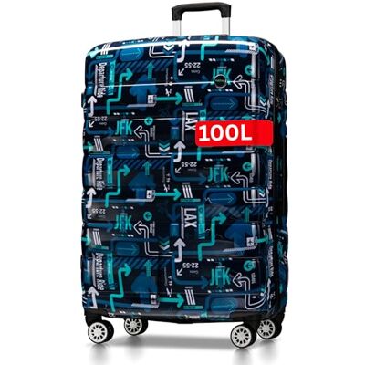 NOWI Hartschalenkoffer XL Groß 100L Volumen 158cm Gurtmaß 8 Rollen 360° drehbar Leichter Koffer mit Zahlenschloss & Teleskopgestänge Reisekoffer mit Rollen, Trolley (XL JFK) NOWI Hartschalenkoffer XL Groß 100L Volumen 158cm Gurtmaß 8 Rollen 360° drehbar Leichter Koffer mit Zahlenschloss & Teleskopgestänge Reisekoffer mit Rollen, Trolley (XL JFK)