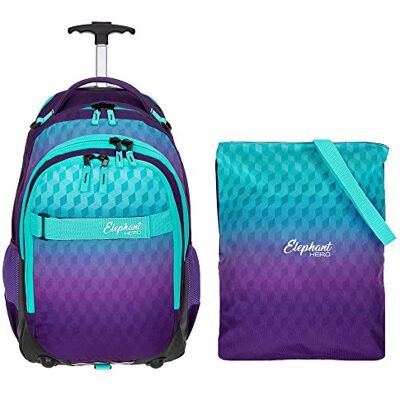 Elephant 2tlg. Set Trolley Schultrolley + Turnbeutel 12869 Violet Cube Hero Signature Mädchen Jungen Kinder Schule Schulrucksack mit Rollen Räder Trolly Attach Bag Trolleyrucksack Elephant 2tlg. Set Trolley Schultrolley + Turnbeutel 12869 Violet Cube Hero Signature Mädchen Jungen Kinder Schule Schulrucksack mit Rollen Räder Trolly Attach Bag Trolleyrucksack