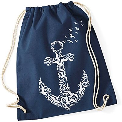 Autiga Turnbeutel Anker Vögel Hipster Beutel Tasche Anchor Birds Stringbag Beuteltasche Navy Autiga Turnbeutel Anker Vögel Hipster Beutel Tasche Anchor Birds Stringbag Beuteltasche Navy