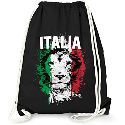 MoonWorks Turnbeutel EM WM Italien Löwe Flagge Italy Lion Flag Fußball Gymbag Schwarz unisize MoonWorks Turnbeutel EM WM Italien Löwe Flagge Italy Lion Flag Fußball Gymbag Schwarz unisize