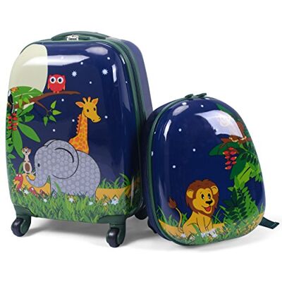 COSTWAY 2tlg Kinderkoffer + Rucksack, Kindertrolley aus Kunststoff, Kindergepäck, Kinder Kofferset Handgepäck Reisegepäck Hartschalenkoffer für Jungen und Mädchen (Elefant, 12"+16") COSTWAY 2tlg Kinderkoffer + Rucksack, Kindertrolley aus Kunststoff, Kindergepäck, Kinder Kofferset Handgepäck Reisegepäck Hartschalenkoffer für Jungen und Mädchen (Elefant, 12"+16")