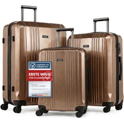 FERGÉ 3er Kofferset Hartschale Gepäckset mit 4 Doppelrollen & TSA Schloss 3-tlg. Set Handgepäck, Reisekoffer und XL-Koffer Polycarbonat · 4 Rollen FERGÉ 3er Kofferset Hartschale Gepäckset mit 4 Doppelrollen & TSA Schloss 3-tlg. Set Handgepäck, Reisekoffer und XL-Koffer Polycarbonat · 4 Rollen
