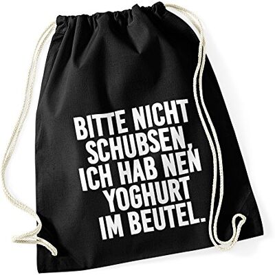 Autiga Turnbeutel mit Sprüchen bitte nicht schubsen Hipster Beutel Tasche Jutebeutel Gymbag Stringbag Drawstring Schwarz Autiga Turnbeutel mit Sprüchen bitte nicht schubsen Hipster Beutel Tasche Jutebeutel Gymbag Stringbag Drawstring Schwarz