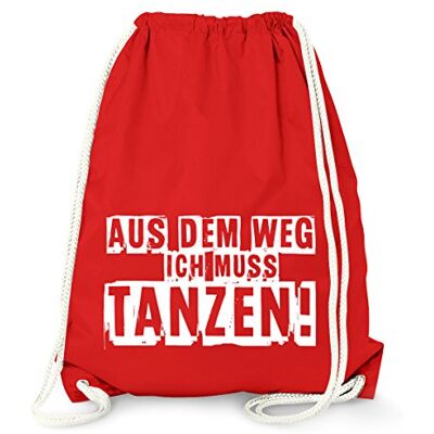MoonWorks Turnbeutel aus dem Weg ich muss tanzen Hipster Beutel Tasche Sportbeutel Gymsac Gymbag Rot unisize MoonWorks Turnbeutel aus dem Weg ich muss tanzen Hipster Beutel Tasche Sportbeutel Gymsac Gymbag Rot unisize
