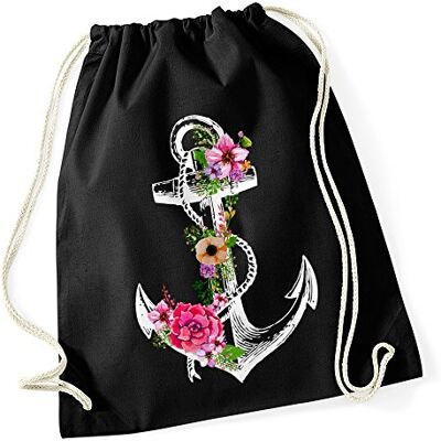 Autiga Turnbeutel Blumen Anker Ethno Boho Hipster Beutel Tasche Gym Bag Watercolour Watercolour Schwarz Autiga Turnbeutel Blumen Anker Ethno Boho Hipster Beutel Tasche Gym Bag Watercolour Watercolour Schwarz