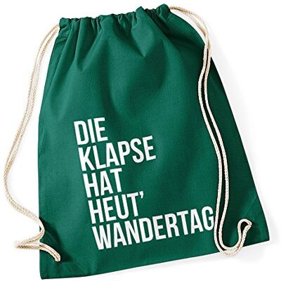 Autiga Turnbeutel Klapse hat heut Wandertag Hipster Beutel Tasche Jutebeutel Gymbag Stringbag Drawstring Gruen Autiga Turnbeutel Klapse hat heut Wandertag Hipster Beutel Tasche Jutebeutel Gymbag Stringbag Drawstring Gruen