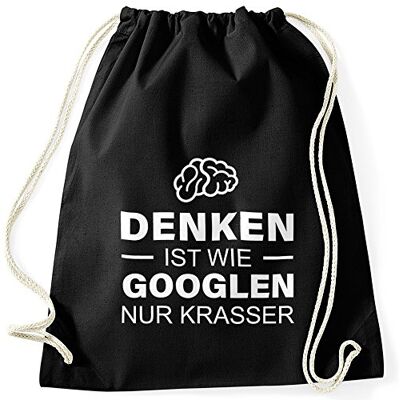 MoonWorks Denken ist wie googeln nur krasser Turnbeutel Schwarz unisize MoonWorks Denken ist wie googeln nur krasser Turnbeutel Schwarz unisize