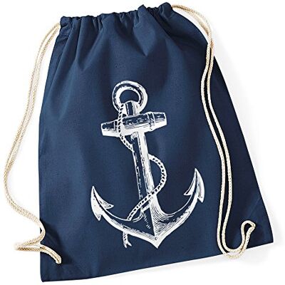 Autiga Turnbeutel Anker Hipster Beutel Tasche Anchor Jutebeutel Stringbag Beuteltasche Gym Bag Drawstring Navy Autiga Turnbeutel Anker Hipster Beutel Tasche Anchor Jutebeutel Stringbag Beuteltasche Gym Bag Drawstring Navy