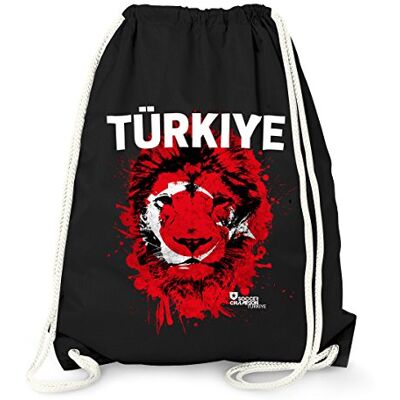 MoonWorks Turnbeutel EM WM Türkei Turkey Türkiye Löwe Flagge Lion Flag Fußball Fan Gym Bag Schwarz unisize MoonWorks Turnbeutel EM WM Türkei Turkey Türkiye Löwe Flagge Lion Flag Fußball Fan Gym Bag Schwarz unisize