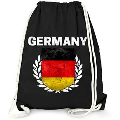 MoonWorks Turnbeutel Fußball EM WM Deutschland Vintage Flagge Germany Gymbag Schwarz MoonWorks Turnbeutel Fußball EM WM Deutschland Vintage Flagge Germany Gymbag Schwarz