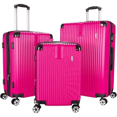 BRUBAKER Kofferset London 3 teiliges Reisekoffer Set inklusive Handgepäck Hartschalen Koffer mit Zahlenschloss, 4 Rollen und Komfort Tragegriffen ABS Trolleys (M, L, XL Pink) BRUBAKER Kofferset London 3 teiliges Reisekoffer Set inklusive Handgepäck Hartschalen Koffer mit Zahlenschloss, 4 Rollen und Komfort Tragegriffen ABS Trolleys (M, L, XL Pink)
