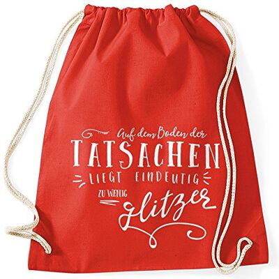 MoonWorks Turnbeutel mit Spruch Glitzer auf dem Boden der Tatsachen liegt eindeutig zu wenig Glitzer Sprüche Gymbag Rot unisize MoonWorks Turnbeutel mit Spruch Glitzer auf dem Boden der Tatsachen liegt eindeutig zu wenig Glitzer Sprüche Gymbag Rot unisize