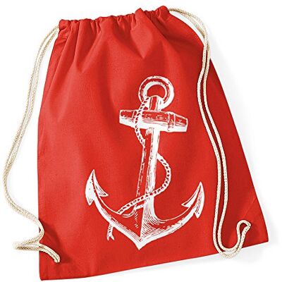 Autiga Turnbeutel Anker Hipster Beutel Tasche Anchor Jutebeutel Stringbag Beuteltasche Gym Bag Drawstring Rot Autiga Turnbeutel Anker Hipster Beutel Tasche Anchor Jutebeutel Stringbag Beuteltasche Gym Bag Drawstring Rot