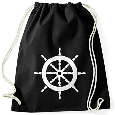 MoonWorks Turnbeutel Steuerrad Segeln Hipster Beutel Tasche Sportbeutel Gymsac Gymbag Schwarz unisize MoonWorks Turnbeutel Steuerrad Segeln Hipster Beutel Tasche Sportbeutel Gymsac Gymbag Schwarz unisize