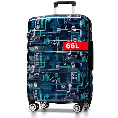 NOWI Hartschalenkoffer Mittelgroß – 64L Volumen – 8 Rollen 360° drehbar – Leichter Koffer mit Zahlenschloss & Teleskopgestänge – Reisekoffer, Trolley (L JFK) NOWI Hartschalenkoffer Mittelgroß – 64L Volumen – 8 Rollen 360° drehbar – Leichter Koffer mit Zahlenschloss & Teleskopgestänge – Reisekoffer, Trolley (L JFK)