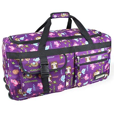normani Leichte XXL Reisetasche mit 3 Rollen 80 Liter Volumen Robust wasserabweisend reißfest leicht zu reinigen Eule 80 Liter normani Leichte XXL Reisetasche mit 3 Rollen 80 Liter Volumen Robust wasserabweisend reißfest leicht zu reinigen Eule 80 Liter