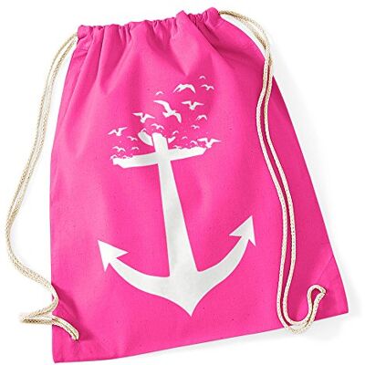 Autiga Turnbeutel Anker Vögel Hipster Beutel Tasche Anchor Birds Stringbag Beuteltasche Pink Autiga Turnbeutel Anker Vögel Hipster Beutel Tasche Anchor Birds Stringbag Beuteltasche Pink