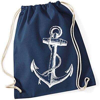 Autiga Turnbeutel Anker Hipster Beutel Tasche Anchor Jutebeutel Stringbag Beuteltasche Gym Bag Drawstring Navy Autiga Turnbeutel Anker Hipster Beutel Tasche Anchor Jutebeutel Stringbag Beuteltasche Gym Bag Drawstring Navy