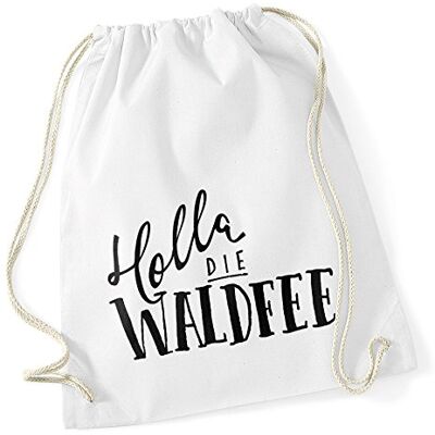 MoonWorks lustiger Turnbeutel mit Spruch Holla die Waldfee Sprüche Spruch-Beutel Jutebeutel Baumwolle Weiss unisize MoonWorks lustiger Turnbeutel mit Spruch Holla die Waldfee Sprüche Spruch-Beutel Jutebeutel Baumwolle Weiss unisize