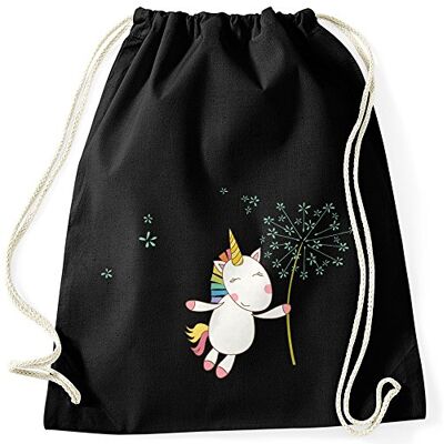 MoonWorks Turnbeutel Einhorn mit Pusteblume Unicorn with Dandelion Gymsac Gymbag Schwarz unisize MoonWorks Turnbeutel Einhorn mit Pusteblume Unicorn with Dandelion Gymsac Gymbag Schwarz unisize