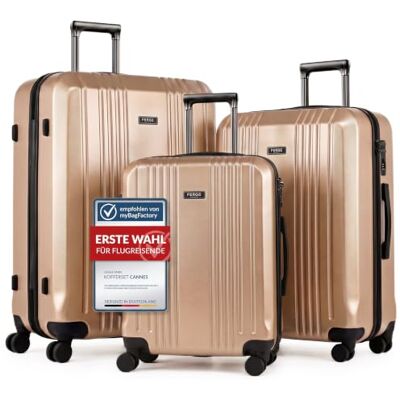 FERGÉ 3er Kofferset Hartschale Gepäckset mit 4 Doppelrollen & TSA Schloss 3-tlg. Set Handgepäck, Reisekoffer und XL-Koffer Polycarbonat · 4 Rollen FERGÉ 3er Kofferset Hartschale Gepäckset mit 4 Doppelrollen & TSA Schloss 3-tlg. Set Handgepäck, Reisekoffer und XL-Koffer Polycarbonat · 4 Rollen