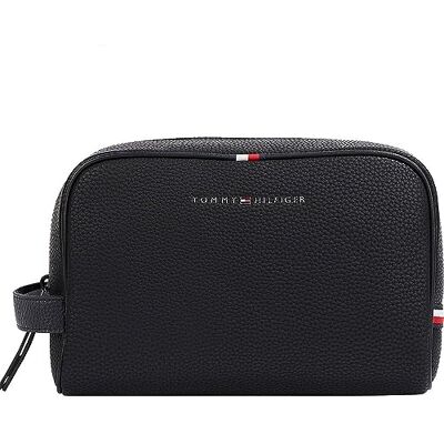 Tommy Hilfiger Herren Kulturbeutel Essential PU Washbag Kunstleder, Schwarz (Black), Einheitsgröße Tommy Hilfiger Herren Kulturbeutel Essential PU Washbag Kunstleder, Schwarz (Black), Einheitsgröße