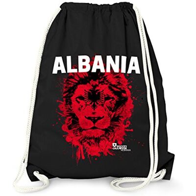 MoonWorks Turnbeutel EM WM Albanien Albania Löwe Flagge Shqipërisë Lion Flag Fußball Fan Gym Bag Schwarz unisize MoonWorks Turnbeutel EM WM Albanien Albania Löwe Flagge Shqipërisë Lion Flag Fußball Fan Gym Bag Schwarz unisize