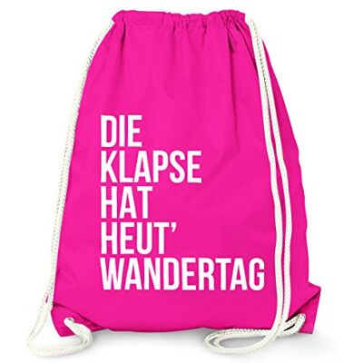 MoonWorks Turnbeutel Die Klapse hat heute Wandertag Gym Bag Sack Witzig Lustig Sprüche Fuchsia unisize MoonWorks Turnbeutel Die Klapse hat heute Wandertag Gym Bag Sack Witzig Lustig Sprüche Fuchsia unisize