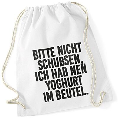 Autiga Turnbeutel mit Sprüchen bitte nicht schubsen Hipster Beutel Tasche Jutebeutel Gymbag Stringbag Drawstring Weiss Autiga Turnbeutel mit Sprüchen bitte nicht schubsen Hipster Beutel Tasche Jutebeutel Gymbag Stringbag Drawstring Weiss