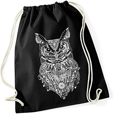 Autiga Turnbeutel Eule Aztekenmuster Boho Aztec Owl Hipster Beutel Tasche Bohemian Schwarz Autiga Turnbeutel Eule Aztekenmuster Boho Aztec Owl Hipster Beutel Tasche Bohemian Schwarz