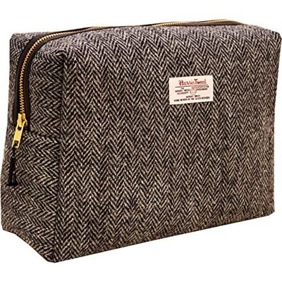 Vagabond Harris Tweed Herringbone Big Bertha Bag Kulturtasche, 25 cm, Schwarz (Black & White Tweed) Vagabond Harris Tweed Herringbone Big Bertha Bag Kulturtasche, 25 cm, Schwarz (Black & White Tweed)