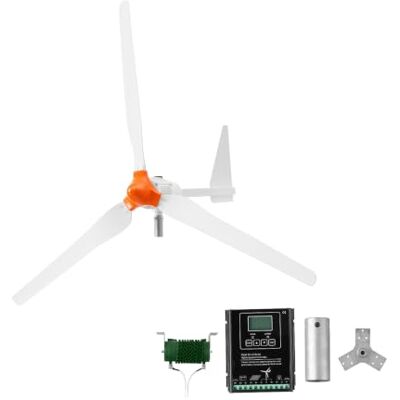VEVOR 1500W 24V Horizontale Windkraftanlage mit Wind- + Solar-Hybridregler 3 Rotorblätter, 3-Phasen-Wechselstrom, IP67 + Überladeschutz, MPPT- + PWM-Hybridregler, Windturbine für Wohnhäuser RVs Boote VEVOR 1500W 24V Horizontale Windkraftanlage mit Wind- + Solar-Hybridregler 3 Rotorblätter, 3-Phasen-Wechselstrom, IP67 + Überladeschutz, MPPT- + PWM-Hybridregler, Windturbine für Wohnhäuser RVs Boote