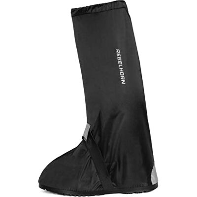 REBELHORN Thunder Wasserdicht Regenschutz für Motorradstiefel Rutschfeste Sohle Elastische Bänder Reflektierende Elemente REBELHORN Thunder Wasserdicht Regenschutz für Motorradstiefel Rutschfeste Sohle Elastische Bänder Reflektierende Elemente