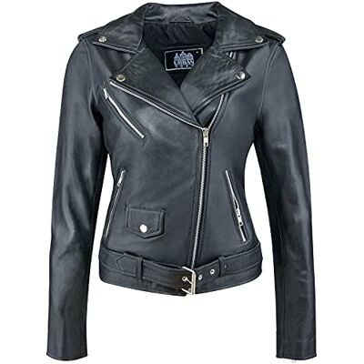 URBAN 5884 Urban Leather Damen Jacke Biker Perfecto Ladies, Schwarz, Große : M, UR-131 URBAN 5884 Urban Leather Damen Jacke Biker Perfecto Ladies, Schwarz, Große : M, UR-131