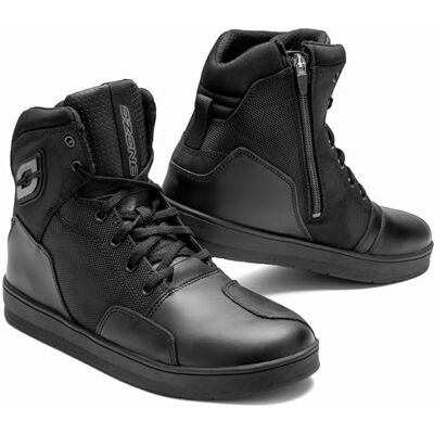 OZONE MOTO Spin Motorradstiefel Herren und Damen PU Leder Verstärkungen an Knöchel, Ferse und Zehen Doppelte Nähte Langer Reißverschluss OZONE MOTO Spin Motorradstiefel Herren und Damen PU Leder Verstärkungen an Knöchel, Ferse und Zehen Doppelte Nähte Langer Reißverschluss