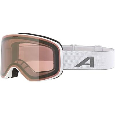 ALPINA Slope Q-Lite Stylische Skibrille für Damen und Herren, Anti-Fog, effektive Luftzirkulation, Verspiegelte Scheibe, white matt/gold ALPINA Slope Q-Lite Stylische Skibrille für Damen und Herren, Anti-Fog, effektive Luftzirkulation, Verspiegelte Scheibe, white matt/gold