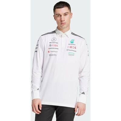 Adidas Herren Mercedes AMG Petronas Formula ONE Team Team Polo Long Sleeve Men, White/Black, XL Adidas Herren Mercedes AMG Petronas Formula ONE Team Team Polo Long Sleeve Men, White/Black, XL