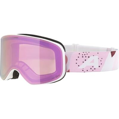 ALPINA Slope Q-Lite Stylische Skibrille für Damen und Herren, Anti-Fog, effektive Luftzirkulation, Verspiegelte Scheibe, white-rose matt/rose ALPINA Slope Q-Lite Stylische Skibrille für Damen und Herren, Anti-Fog, effektive Luftzirkulation, Verspiegelte Scheibe, white-rose matt/rose