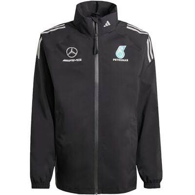Adidas Herren MERCEDES AMG PETRONAS FORMULA ONE TEAM MECHANICS RAIN JACKET MEN, Black/Reflective Silver, XS Adidas Herren MERCEDES AMG PETRONAS FORMULA ONE TEAM MECHANICS RAIN JACKET MEN, Black/Reflective Silver, XS