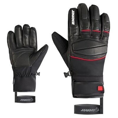 Ziener Herren GOMIN-Z Ski-Handschuhe/Wintersport wasserdicht Lederinnenhand PFC frei, Black. red, 8,5 Ziener Herren GOMIN-Z Ski-Handschuhe/Wintersport wasserdicht Lederinnenhand PFC frei, Black. red, 8,5